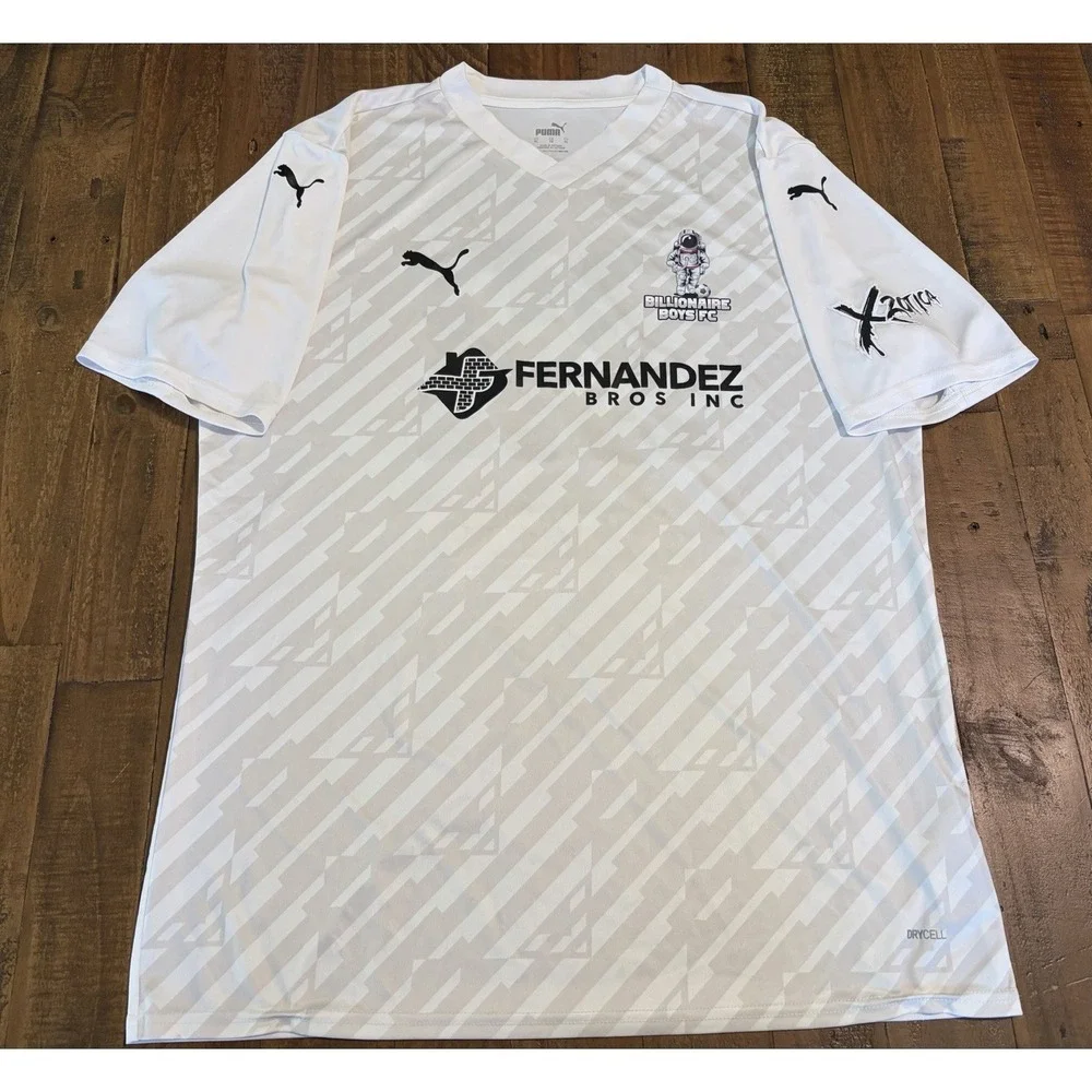 Puma Billionaire Boys Club Soccer Jersey XL White  Space Man logo Dry Cell - Picture 2 of 10